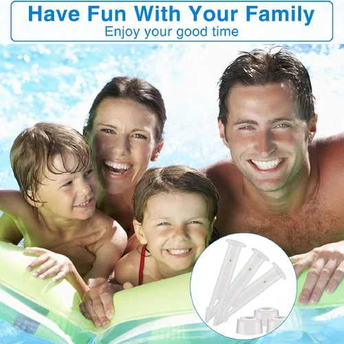 Miniatura 7 de Shappy 36 pines de plástico para juntas de piscina con sellos, clips de piezas de piscina de verano para piscinas sobre el suelo, piezas de repuesto