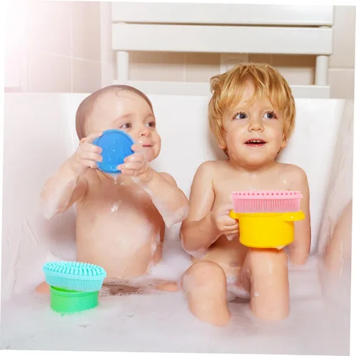 Miniatura 4 de Ipetboom Cepillo de baño sensorial de silicona para niño y niña, exfoliante de doble cara, peine de masaje suave para estimulación táctil