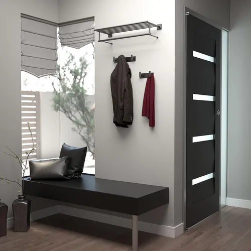 Miniatura 3 de Gatco 1287MX Elevate - Gancho triple rectangular con 3 ganchos, gancho montado en la pared para toallas y batas de baño, 11 pulgadas de ancho, negro