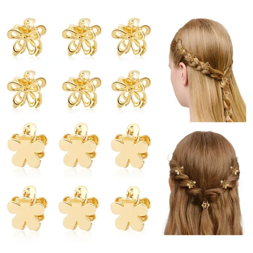 Miniatura 9 de CWJCYTNSN 16 unidades de pequeñas pinzas para el cabello para mujeres y niñas, mini pinzas de flores de cristal, pinzas de metal lindas de 0.8