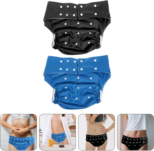 Miniatura 7 de 2 pañales de tela para adultos, lavables, ajustables, reutilizables, para adultos mayores, protección contra la incontinencia, ropa