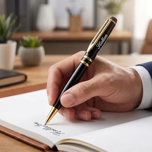 Miniatura 2 de Ancolo Bolígrafos de Promoción Personalizados - Regalo Publicitario de Negocios Juego de Escritura de Oficina - Grabado con Tu Mensaje Nombre