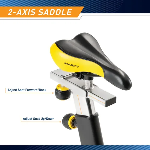 Miniatura 7 de Marcy Club Revolution - Entrenador de bicicleta para ejercicio cardiovascular, varios colores disponibles Negro/Amarillo