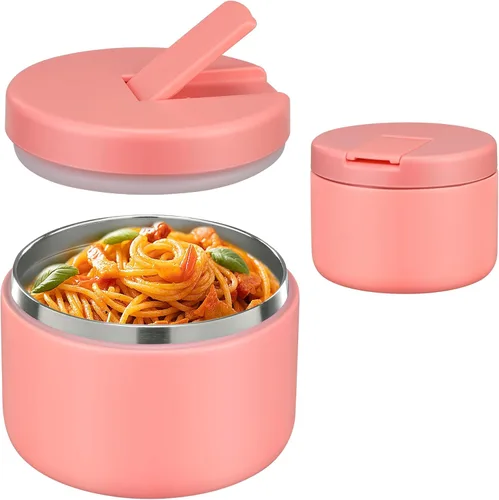 Miniatura 16 de Pawtong Tarro de comida aislado al vacío de 12 onzas con tapa de hebilla, termo de sopa de boca ancha para comida caliente para niños, contenedor