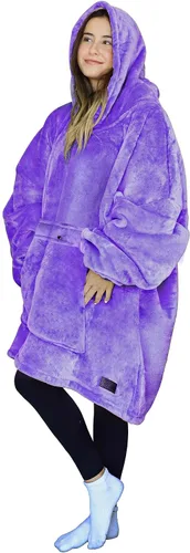 Miniatura 39 de Tirrinia Sudadera Manta de Gran Tamaño con Capucha, Mantas Sherpa Esponjosas Vestibles, Manta Sudadera Reversible y Acogedora, Regalo para Adultos #