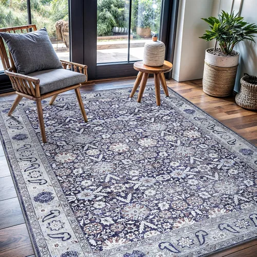 Miniatura 32 de CAMILSON Alfombras modernas de lujo para sala de estar, alfombra abstracta vintage de 4 x 6, suave, pelo medio, resistente a las manchas, fácil