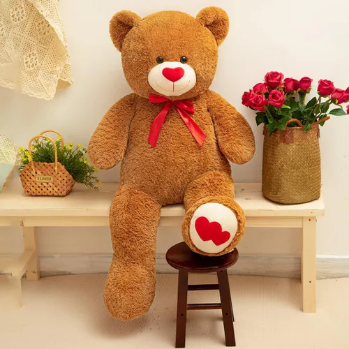 Miniatura 4 de Oso de peluche grande de 43.3 pulgadas, oso de peluche gigante con corazón de amor, lindo juguete de peluche grande suave para niños, novia, San
