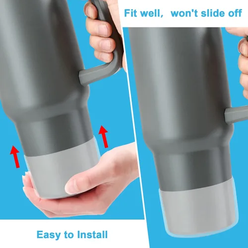 Miniatura 4 de Paquete de 4 botas de silicona para Stanley de 40 onzas Quencher Adventure y Stanley IceFlow de 30 onzas y 20 onzas, reduce los arañazos de ruido