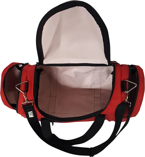 Miniatura 18 de Bolsa de lona triple grande con apertura en U, bolsillo frontal y dos compartimentos laterales, perfecta bolsa de cabina fabricada en Estados Unidos.
