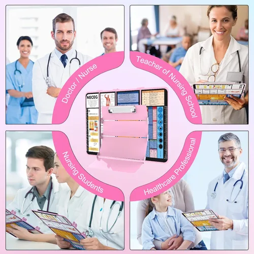 Miniatura 9 de Portapapeles de Enfermería Plegable - 4 Capas de Aluminio, Portapapeles Plegable para Enfermera, Edición Médica de Enfermería, Hojas de Referencia