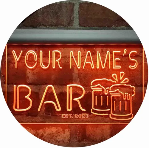 Miniatura 15 de ADVPRO Letrero de neón LED personalizado con texto en inglés «Your Name Est Year» (12 x 8.5 pulgadas) st4s32-w1-tm-b