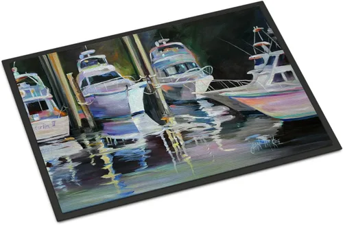 Miniatura 101 de Caroline's Treasures JMK1017JMAT - Tapete de caza de rana garza azul, 24 x 36 pulgadas, tapete para puerta delantera, interior y exterior