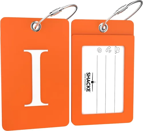 Miniatura 205 de Etiqueta de equipaje con inicial, totalmente flexible, con aro de acero inoxidable, letra G