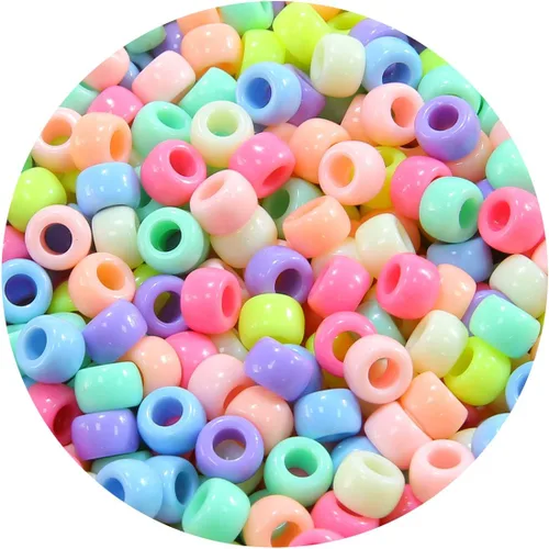 1000 cuentas de poni de caramelo de macarrón, cuentas para manualidades, cuentas para el cabello, suministros para cuentas, cuentas para hacer joyas