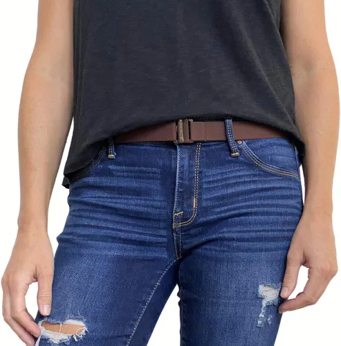 Miniatura 27 de Cinturón elástico ajustable – Cinturones para mujer, cinturón de cintura antideslizante, sin mostrar hebilla plana para mujer