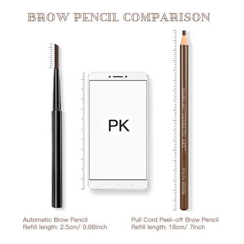 Miniatura 2 de Set de Lápiz de Cejas Impermeable, Lápiz de Cejas con Cordón de Tirar y Desmontable, Kit de Suministros de Microblading, Lápiz de Línea de Ojos