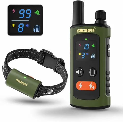Training Collar for Dogs with Remote Control, Green | 4500FT Range, IPX8 Waterproof, 5-150 Lbs, 4 Training Modes, Security Lock, Dog Training