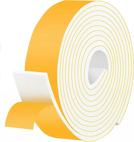 Miniatura 35 de Burlete Adhesivo Fuerte Resistente a la Intemperie, Burlete de Sellado de Puerta de Alta Densidad Resistente a la Intemperie para Puertas Blanco