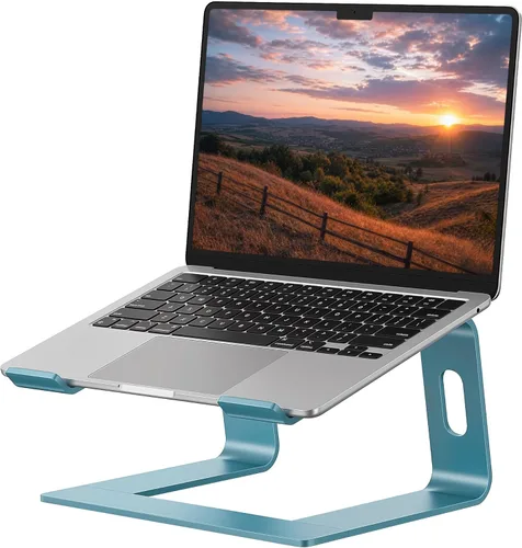 Miniatura 15 de SOUNDANCE Soporte para portátil, elevador de computadora de aluminio, elevador ergonómico para portátiles para escritorio, soporte de metal