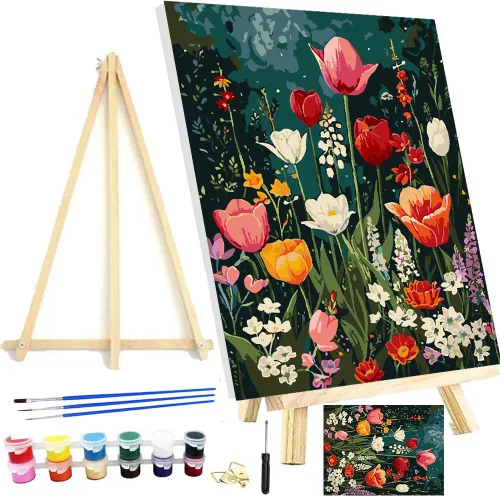Miniatura 27 de Meothan Kits de pintura por números, pintura por números para adultos principiantes, kits de pintura de castillo de acuarela por números en lienzo 1