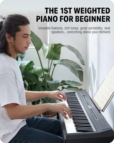 Miniatura 4 de Donner DEP-20 Piano digital para principiantes de 88 teclas, teclado ponderado de tamaño completo, piano eléctrico portátil con pedal