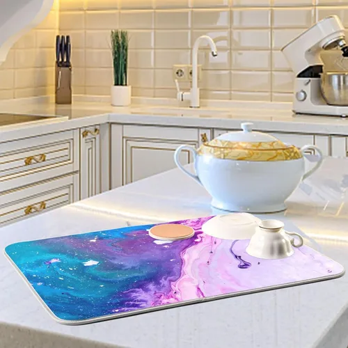 Miniatura 6 de Tapete de secado de platos súper absorbente, tapete de microfibra de secado rápido, 16 x 18 pulgadas, almohadilla de secado de platos de cocina