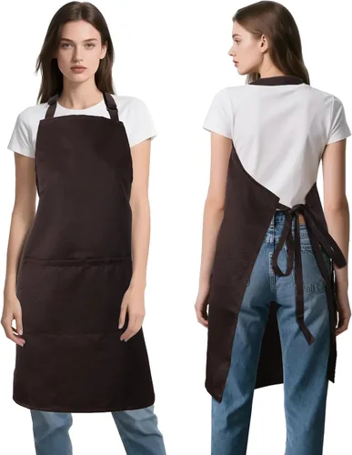 Miniatura 12 de Delantal de cocina para mujeres y hombres con bolsillos, delantales de arte de chef para cocinar, pintura, cerámica, cerámica
