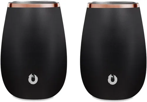 SNOWFOX Copas de Vino Blanco Clásicas Premium de Acero Inoxidable con Aislamiento al Vacío, Juego de 2, el Vino Frío se Mantiene Helado, Copas de