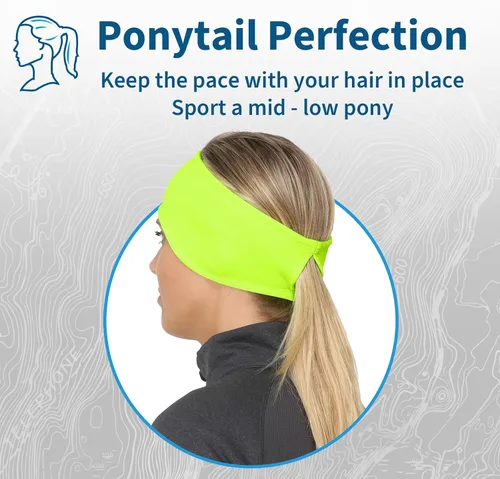Miniatura 60 de TrailHeads - Diadema para mujer, diseño de cola de caballo, con banda para la oreja que absorbe la humedad, ideal para correr