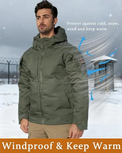 Miniatura 2 de WAHYI Men's Winter Thermal Jacket Waterproof Windproof Heat Reflective Lining Coat Outdoor Skiing Hiking Freezer Jackets