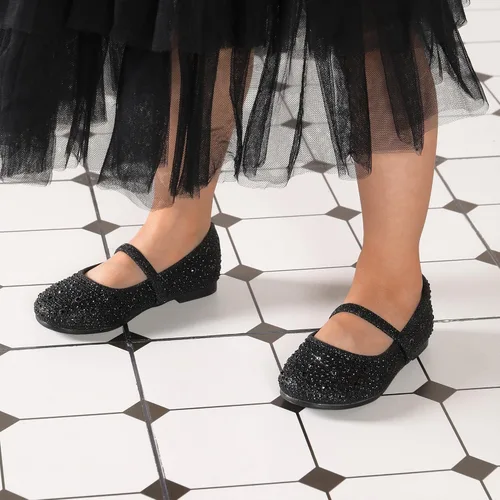 Miniatura 2 de DREAM PAIRS Mary Jane Zapatos de vestir para niñas pequeñas, zapatos planos de ballet para niña de las flores con diamantes de imitación, zapatos