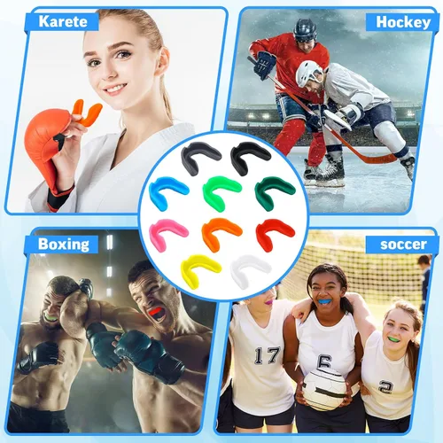 Miniatura 6 de Frienda Protectores bucales deportivos, 10 unidades, protector bucal de encías, armadura de dientes, protector de juego para boxeo, baloncesto