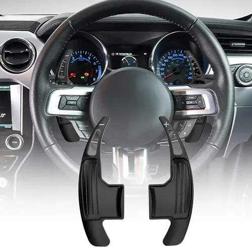 Miniatura 7 de KIMISS Extensión de palanca de cambios de aleación de aluminio para Mustang, paletas de cambio de volante, diseño de hoja ligera, compatible con V6