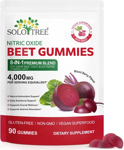 Gomitas de remolacha, gomitas orgánicas masticables de raíz de remolacha para apoyo energético natural, suplemento de remolacha para hombres y