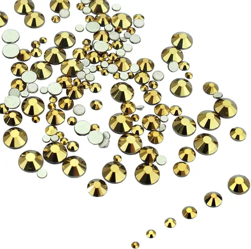 Miniatura 25 de LolliBeads Piedras redondas de resina para uñas con parte trasera plana y cristales acrílicos.
