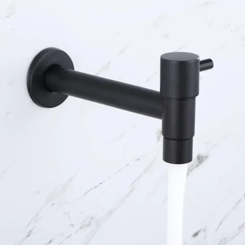 Grifo de fregadero de baño de acero inoxidable para montaje en pared, grifos de agua fría, apertura y cierre rápido, fregona estanque de jardín al
