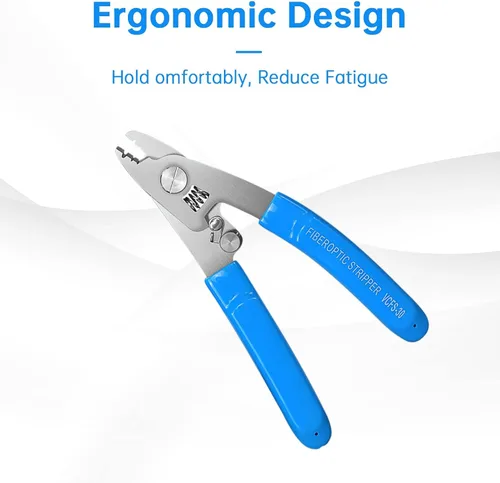 Miniatura 5 de Pelacables de fibra óptica, herramienta de pelado de fibra óptica de 3 orificios con mango de 6 pulgadas, llave hexagonal ajustable para chaqueta