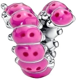 Miniatura 2 de Lindo colgante de plata de ley 925 con dije de oruga rizada, cuentas de joyería, regalos para mujer, pulsera y collar