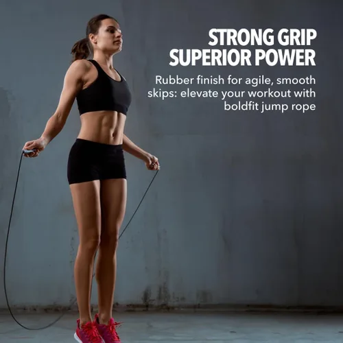 Miniatura 6 de Boldfit Cuerda de saltar para hombres y mujeres con cuerda de salto de velocidad de altura ajustable para ejercicio, gimnasio, deportes fitness