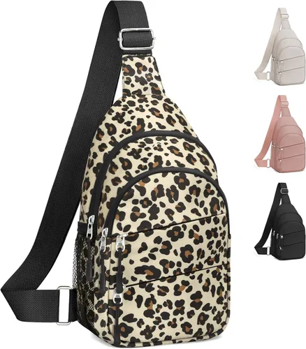 Miniatura 21 de Tuwubi Bolsos cruzados para mujer, bolsa para hombres, mochila pequeña de senderismo antirrobo, ligera para viajes al aire libre (M, beige)