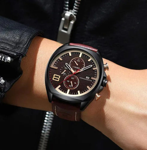 Miniatura 6 de FANMIS Reloj de cuarzo analógico con cronógrafo de acero inoxidable para hombre