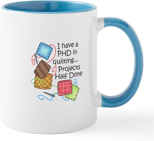 Miniatura 24 de CafePress Knitting Phd (Projects Half D Mug 11 oz (11.0 fl oz) Taza de café de cerámica