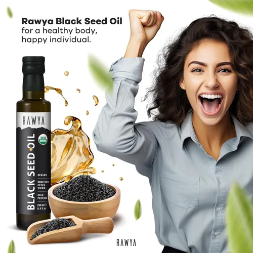 Miniatura 6 de RAWYA Aceite de semilla negra – Nigella sativa orgánica prensada en frío – Origen turco – USDA Orgánico – Suplemento natural – Aceite de semilla
