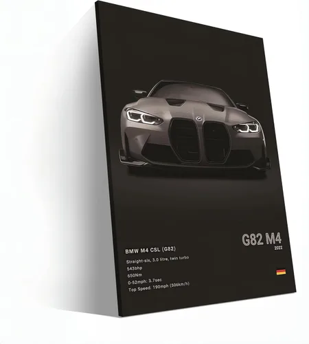 Miniatura 2 de Supercar M4 CSL - Póster de carreras para pared, lienzo, regalo de cumpleaños, impresiones para decoración de la casa, enmarcada o sin marco