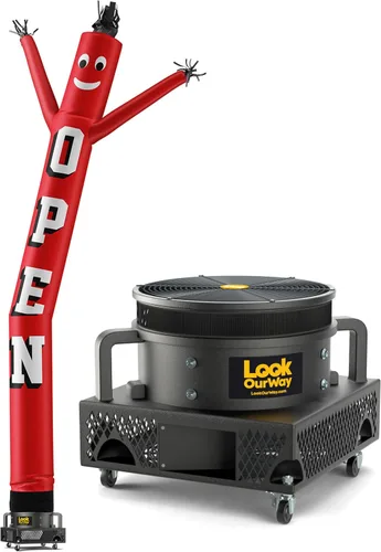 Miniatura 10 de LookOurWay - Juego de tubo inflable Air Dancers de 2,13 m de alto con hombre bailando loco con ondas y soplador resistente al clima para promoción