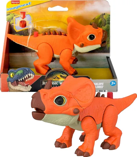 Fisher-Price Imaginext Jurassic World Figura de acción de dinosaurio con movimiento activado por niños y espinas crecientes, juguete de dino