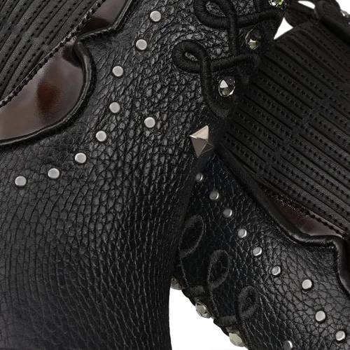 Miniatura 6 de Cuadra Botín para mujer en cuero genuino negro 4P04RS