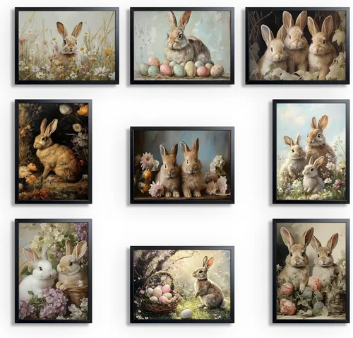 Miniatura 14 de ARKZSHO Juego de 9 impresiones en lienzo para pared de Halloween, pintura oscura de academia, pintura estética gótica espeluznante para galería