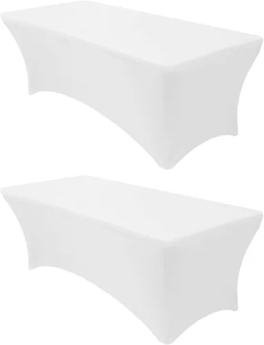 Miniatura 19 de Banquet Tables Pro Mantel rectangular plegable de elastano de 6 pies de largo, elástico, ajustado, para mesas de patio plegables de 30 pulgadas