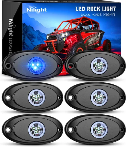 Miniatura 18 de Nilight - luz LED Rock, 4 unidades, nocturnas, para automóvil Azul